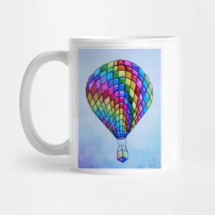 Rainbow Watercolor Hot Air Balloon Mug